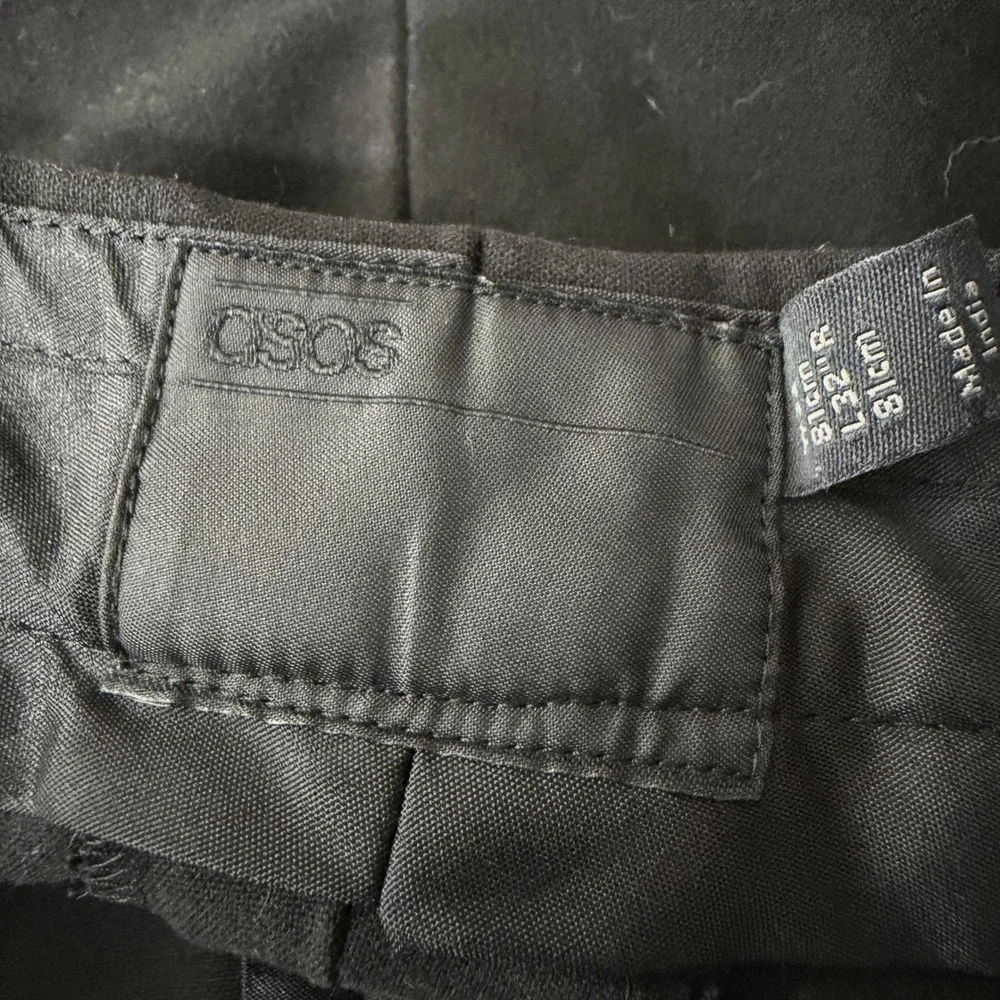 ASOS Design Slim Chino Shorts Mens Size‎ 32 Black Solid Woven Tailored Summer